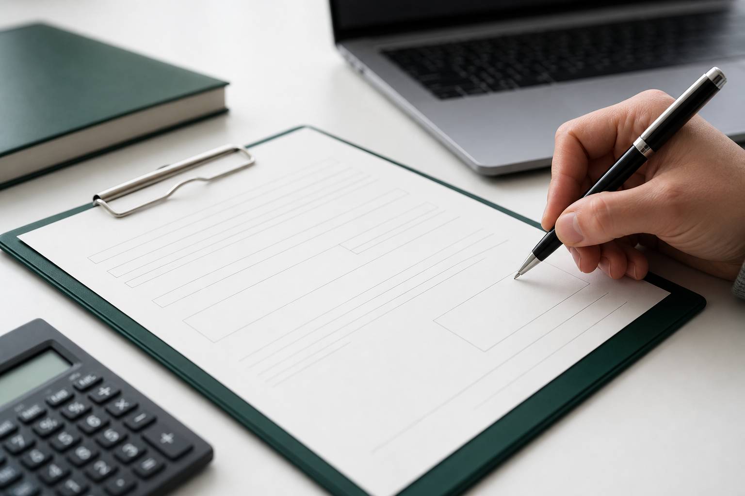 Document de location avec stylo prêt à signer