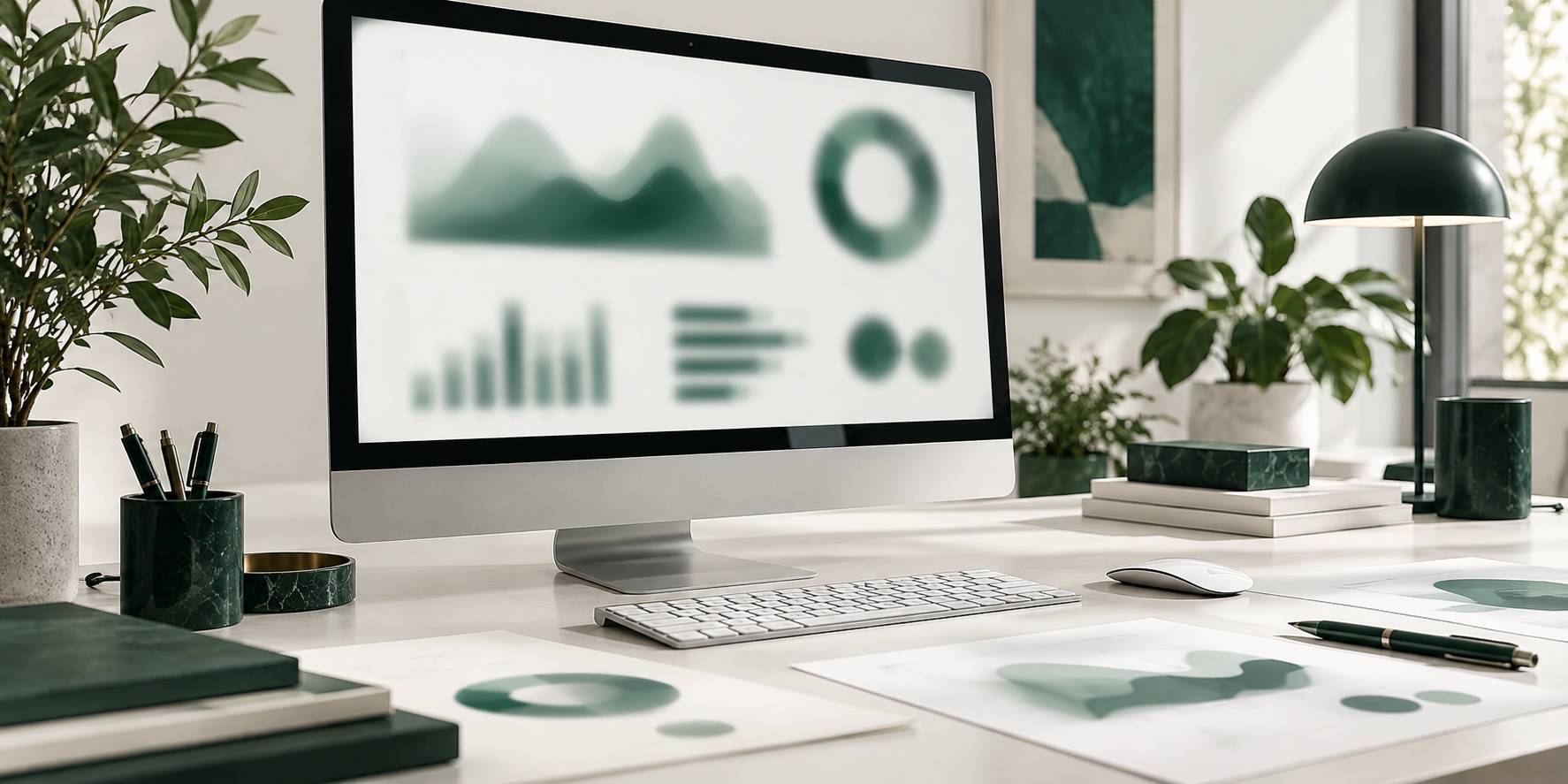 Écran d'ordinateur générique avec des graphiques abstraits illisibles
