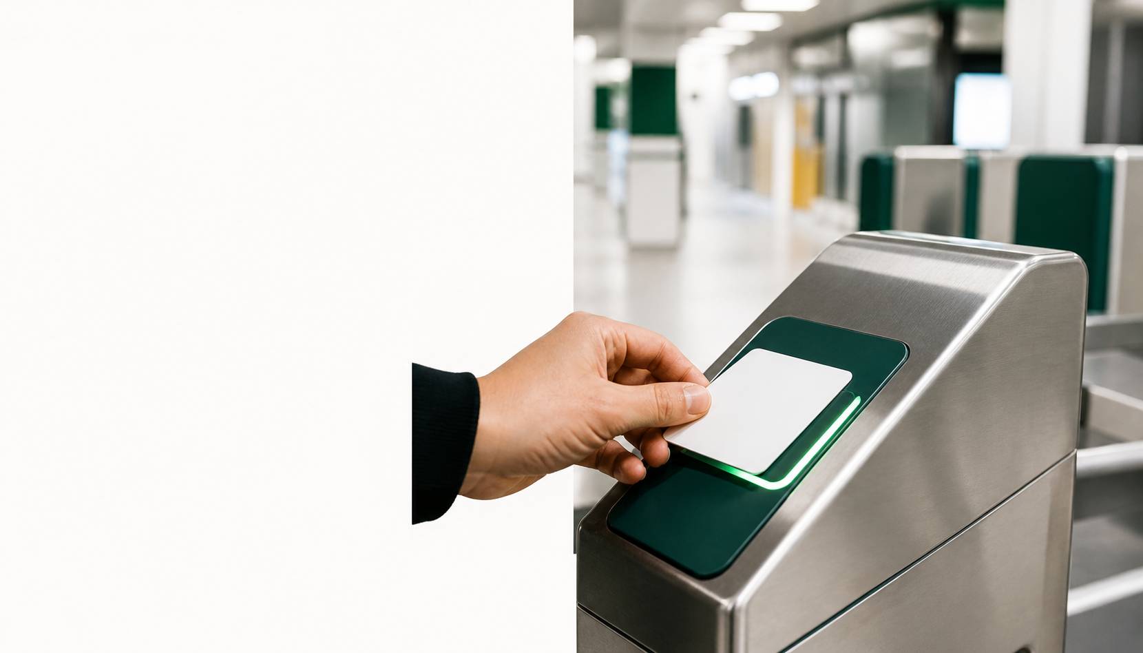 Main validant un ticket sur un tourniquet de métro générique